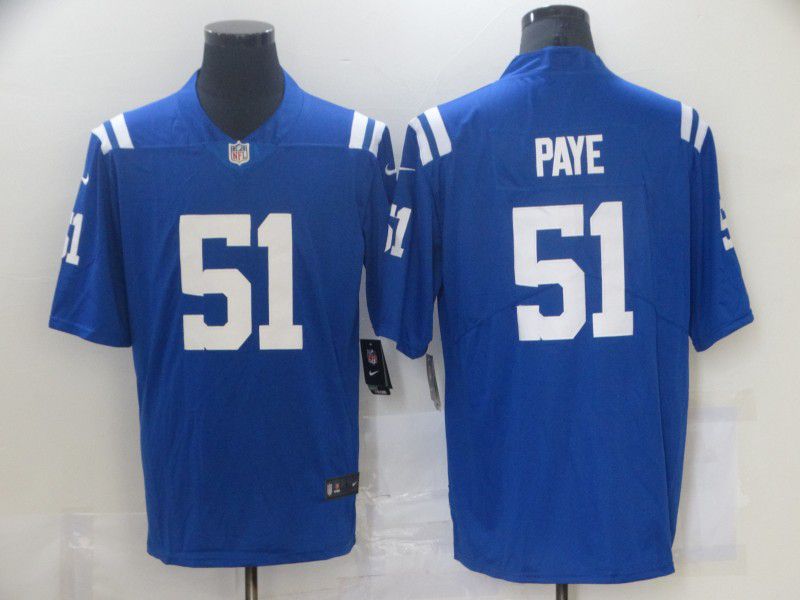 Men Indianapolis Colts 51 Paye Blue Nike Vapor Untouchable Limited 2021 NFL Jersey